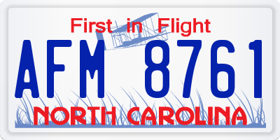NC license plate AFM8761