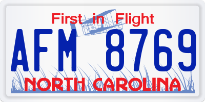 NC license plate AFM8769