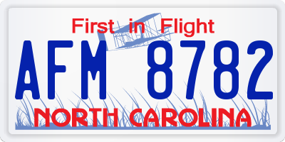 NC license plate AFM8782