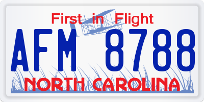 NC license plate AFM8788