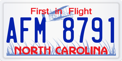 NC license plate AFM8791