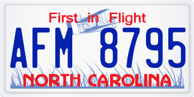 NC license plate AFM8795