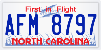 NC license plate AFM8797