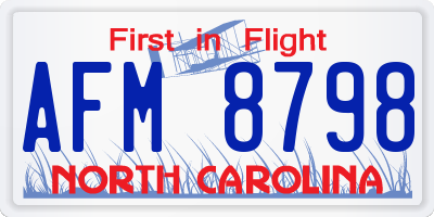 NC license plate AFM8798