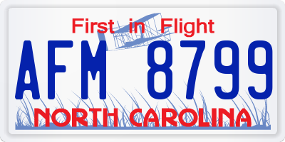 NC license plate AFM8799