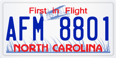 NC license plate AFM8801