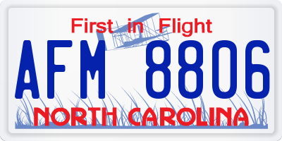 NC license plate AFM8806