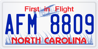 NC license plate AFM8809