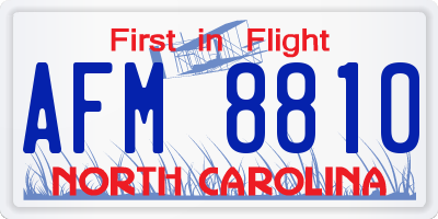 NC license plate AFM8810