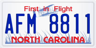 NC license plate AFM8811