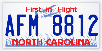 NC license plate AFM8812