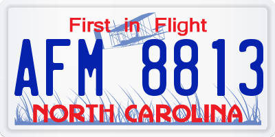NC license plate AFM8813
