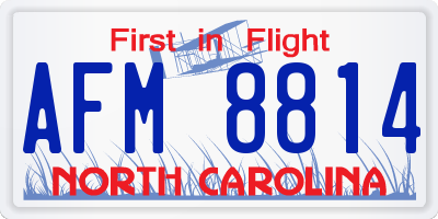 NC license plate AFM8814