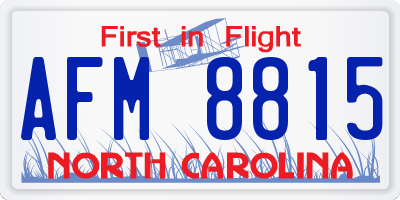 NC license plate AFM8815