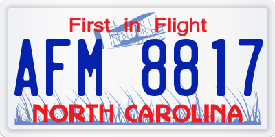 NC license plate AFM8817