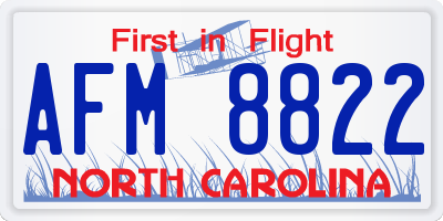 NC license plate AFM8822