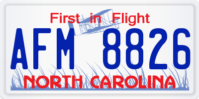 NC license plate AFM8826