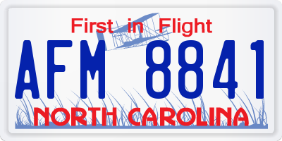 NC license plate AFM8841