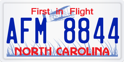 NC license plate AFM8844