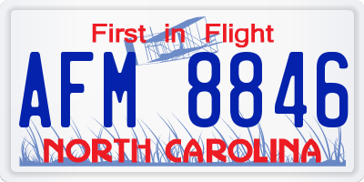 NC license plate AFM8846