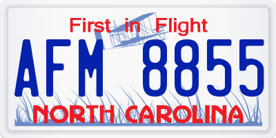 NC license plate AFM8855
