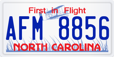 NC license plate AFM8856