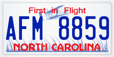 NC license plate AFM8859