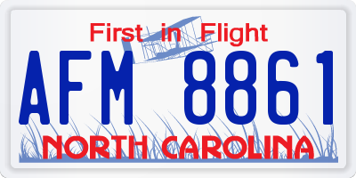 NC license plate AFM8861