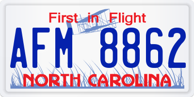 NC license plate AFM8862