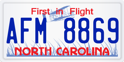 NC license plate AFM8869