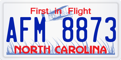 NC license plate AFM8873