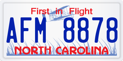 NC license plate AFM8878