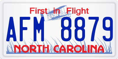 NC license plate AFM8879