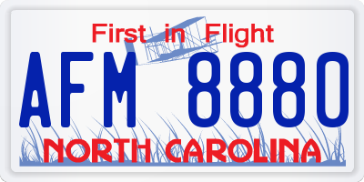 NC license plate AFM8880
