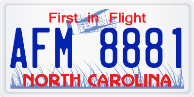 NC license plate AFM8881