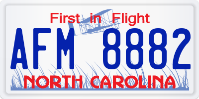 NC license plate AFM8882
