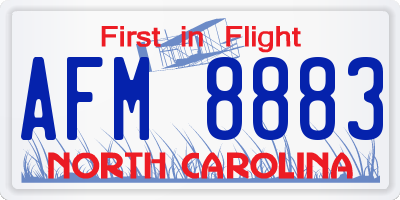 NC license plate AFM8883