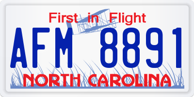 NC license plate AFM8891
