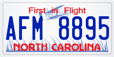 NC license plate AFM8895