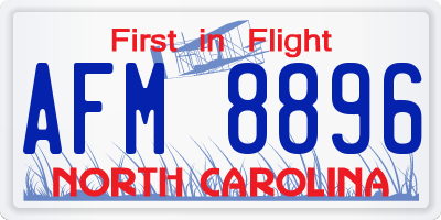 NC license plate AFM8896
