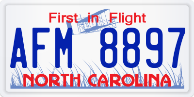 NC license plate AFM8897