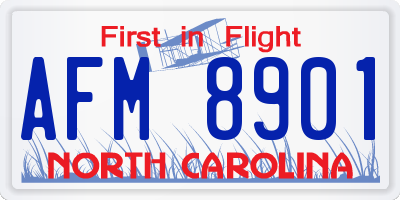 NC license plate AFM8901