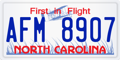 NC license plate AFM8907