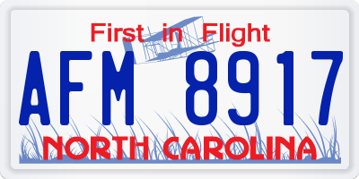 NC license plate AFM8917