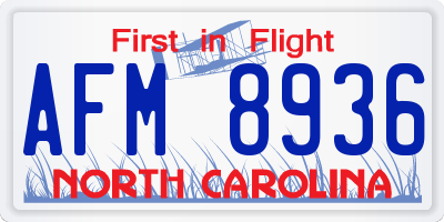 NC license plate AFM8936