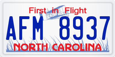 NC license plate AFM8937