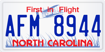 NC license plate AFM8944