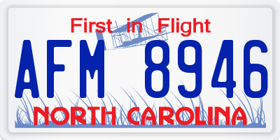NC license plate AFM8946