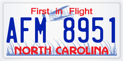 NC license plate AFM8951