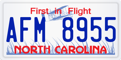 NC license plate AFM8955